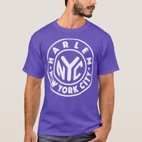 Vintage New York City Circle Harlem White T_Shirt