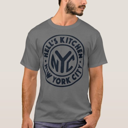 Vintage New York City Circle Hells Kitchen Navy T_Shirt