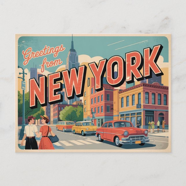 Vintage New York City | Greeting from Postcard (Front)