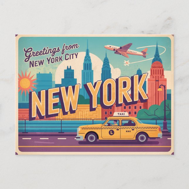 Vintage New York City | Greeting from Postcard (Front)