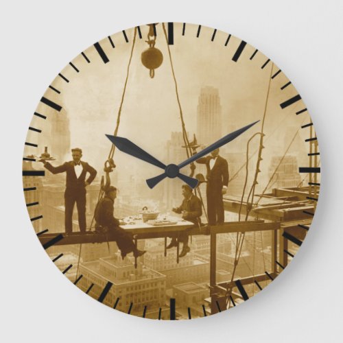 Vintage New York City Ironworkers Lunchtime Large Clock