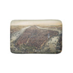 Vintage New York City, Manhattan, Brooklyn Bridge Bath Mat