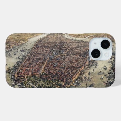 Vintage New York City Manhattan Brooklyn Bridge iPhone 15 Case