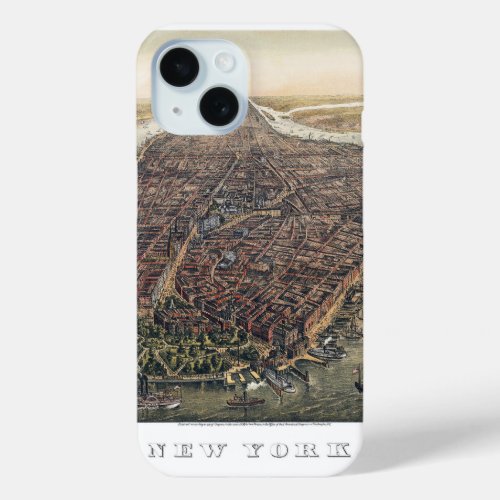 Vintage New York City Manhattan Brooklyn Bridge iPhone 15 Case