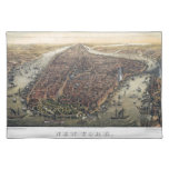 Vintage New York City, Manhattan, Brooklyn Bridge Cloth Placemat
