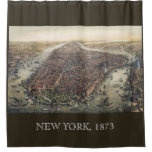Vintage New York City, Manhattan, Brooklyn Bridge Shower Curtain