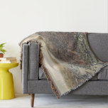 Vintage New York City, Manhattan, Brooklyn Bridge Throw Blanket