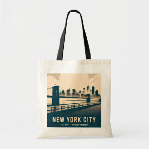 Vintage New York City Manhattan Skyline Minimalist Tote Bag