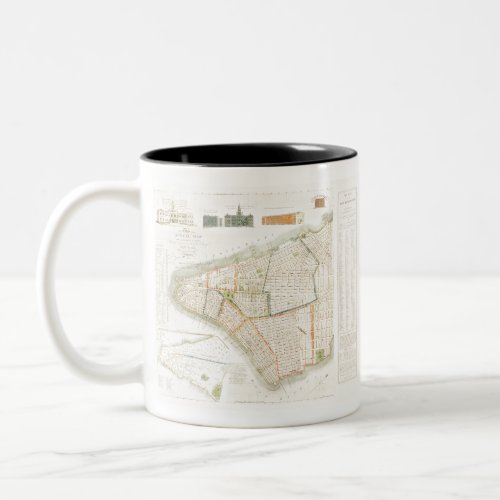 Vintage New York City Map  by David Longworth Two_Tone Coffee Mug