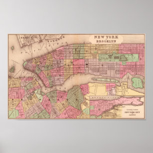 Vintage New York City Map Poster