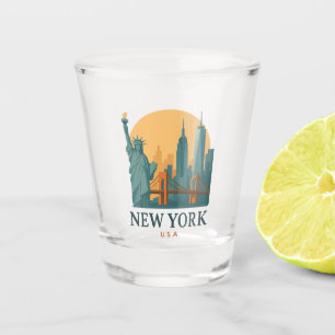 Vintage New York City Minimalist Travel Gift Shot Glass