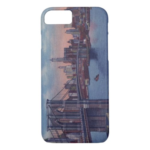 Vintage New York City Painting iPhone 7 Case