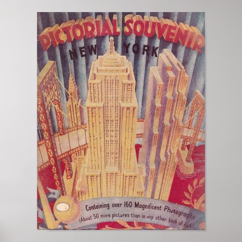 Vintage New York City Pictorial Souvenir Poster