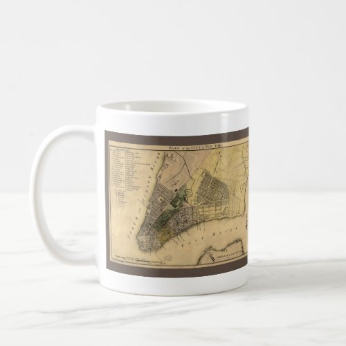 Vintage New York City Plan 1789 Restored Coffee Mug