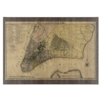 Vintage New York City Plan, 1789, Restored