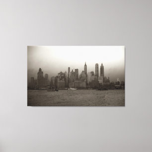 Vintage New York City Skyline Photograph (1941) Canvas Print