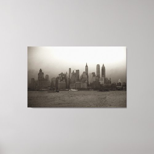 Vintage New York City Skyline Photograph 1941 Canvas Print
