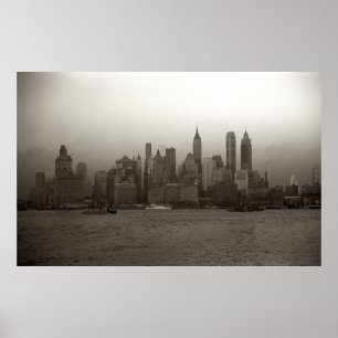 Vintage New York City Skyline Photograph (1941) Poster