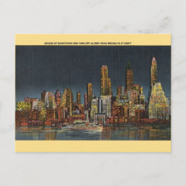 Vintage New York City Skyline Postcard