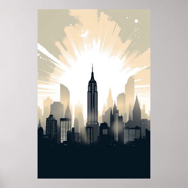 Vintage New York City Skyline Poster - Prohibition (Front)