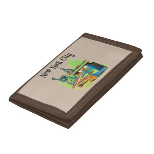Vintage New York City statue of liberty Travel art Tri-fold Wallet