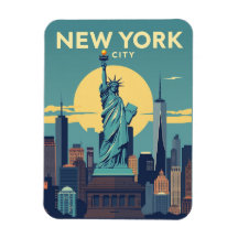Vintage New York City Statue of Liberty Travel