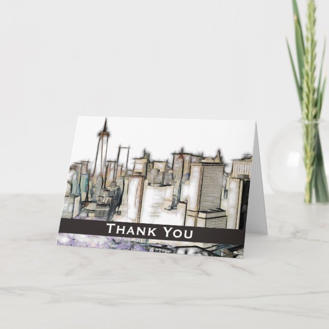 Vintage New York City Thank You Card (Front)