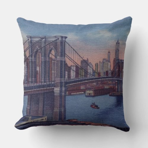 Vintage New York City Throw Pillow