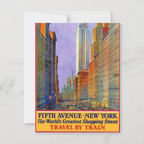 Vintage New York Fifth Avenue Travel by Train