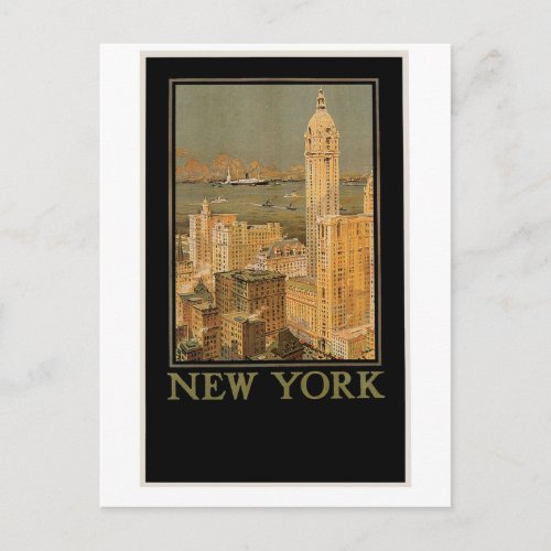 Vintage New York from Glasgow by the Anchor Line Postcard
