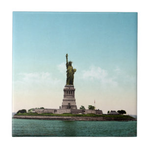 Vintage New York Harbor Statue of Liberty Ceramic Tile