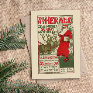 Vintage New York Herald Christmas Edition Holiday Card