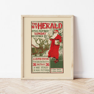 Vintage New York Herald Christmas Edition Poster