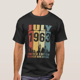 Vintage New York July 1963 60 Years Old 60Th Birth T-Shirt