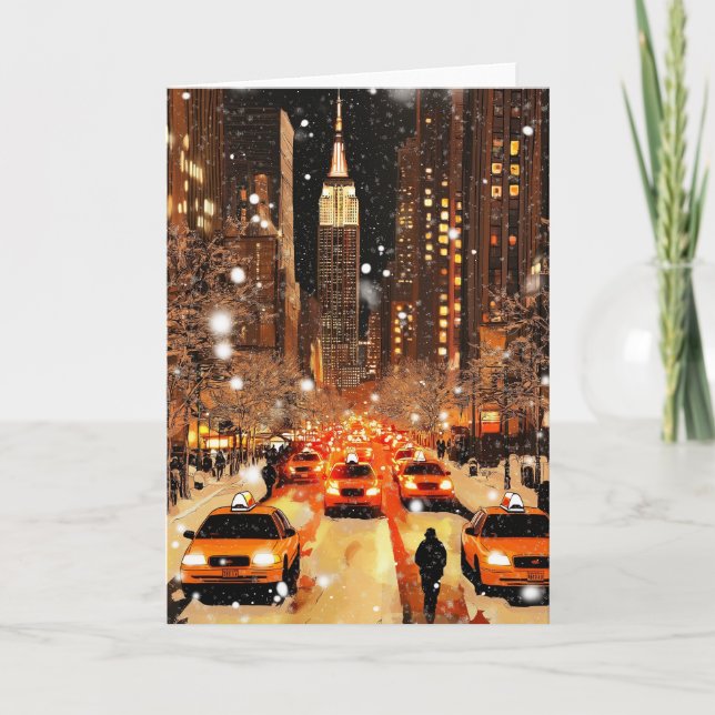 Vintage New York Manhattan Holiday card (Front)