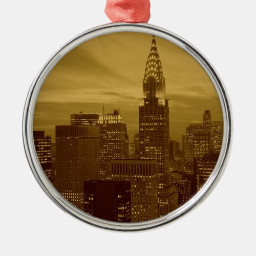 Vintage New York Manhattan Metal Ornament