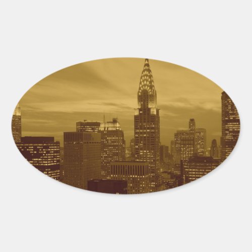 Vintage New York Manhattan Oval Sticker
