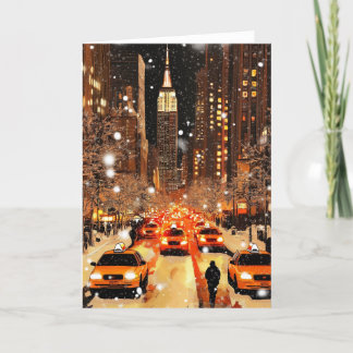 Vintage New York NYC city Holiday card