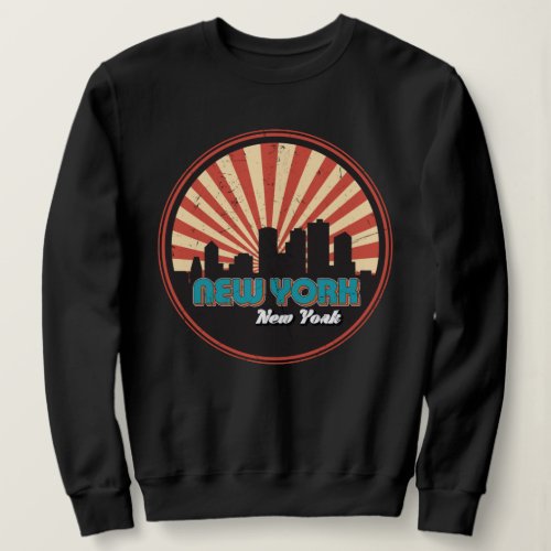 Vintage New York NYC NY City State Skyline Retro Sweatshirt