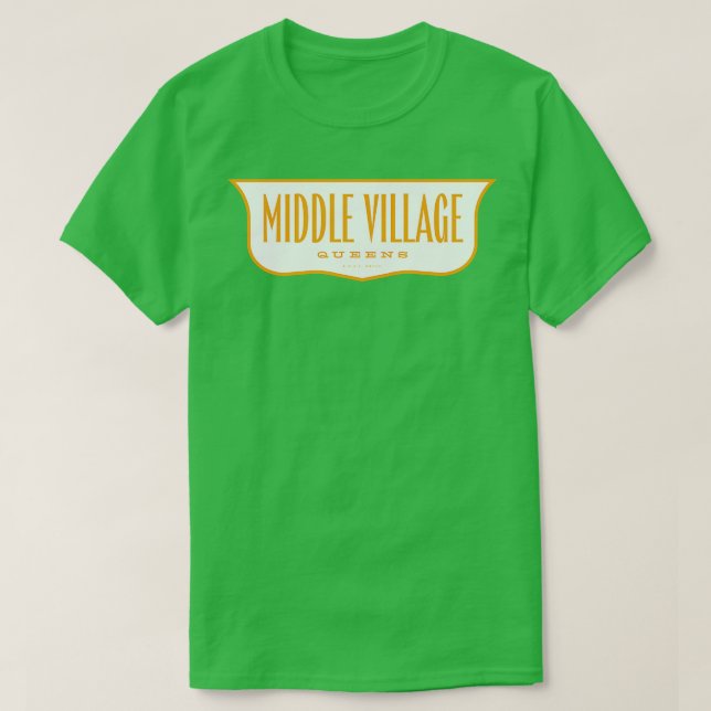 Vintage New York Shield Middle Village Queens T-Shirt (Design Front)