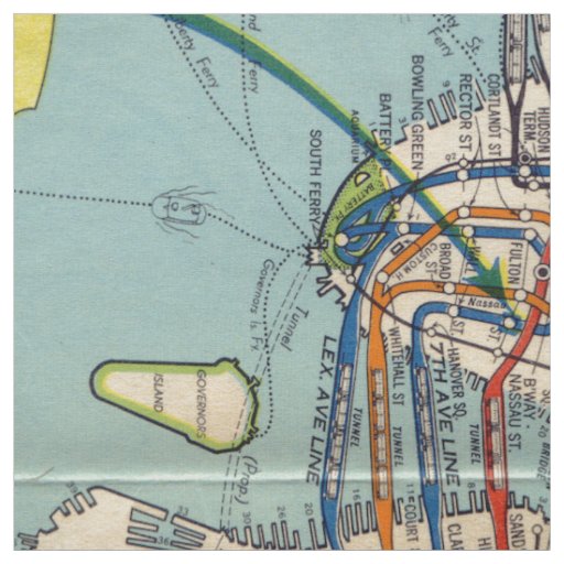 Vintage New York Subway map fabric