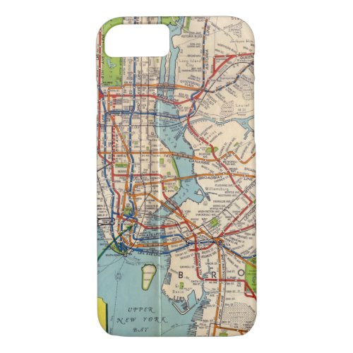 Vintage New York Subway Map iPhone Case