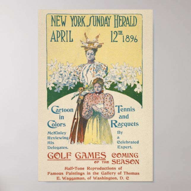 Vintage New York Sunday Herald Cover Poster (Front)