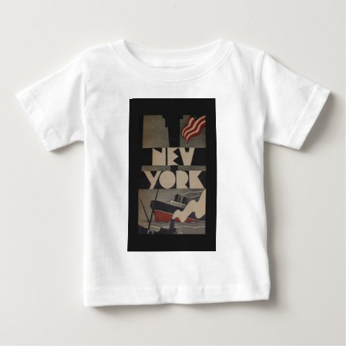 Vintage New York Travel Baby T_Shirt