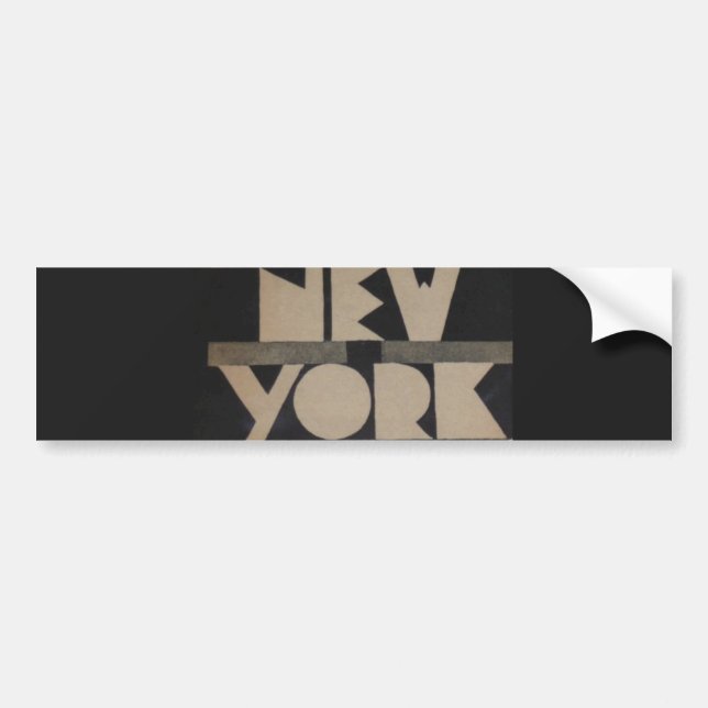 Vintage New York Travel Bumper Sticker (Front)