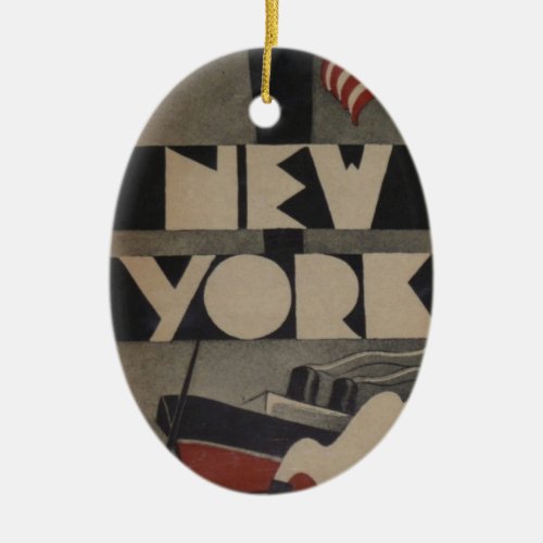 Vintage New York Travel Ceramic Ornament