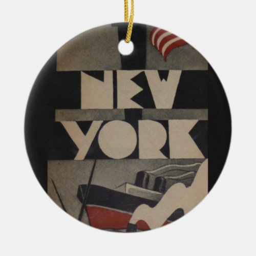 Vintage New York Travel Ceramic Ornament