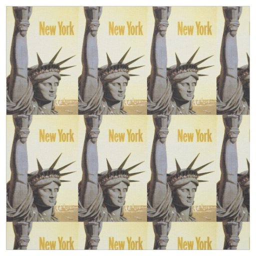 Vintage New York USA customizable fabric