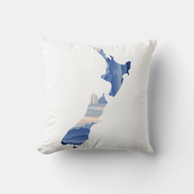 Vintage New Zealand Map | Statement Pillow (Front)