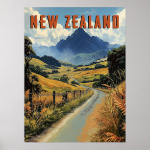Vintage New Zealand Travel Poster
